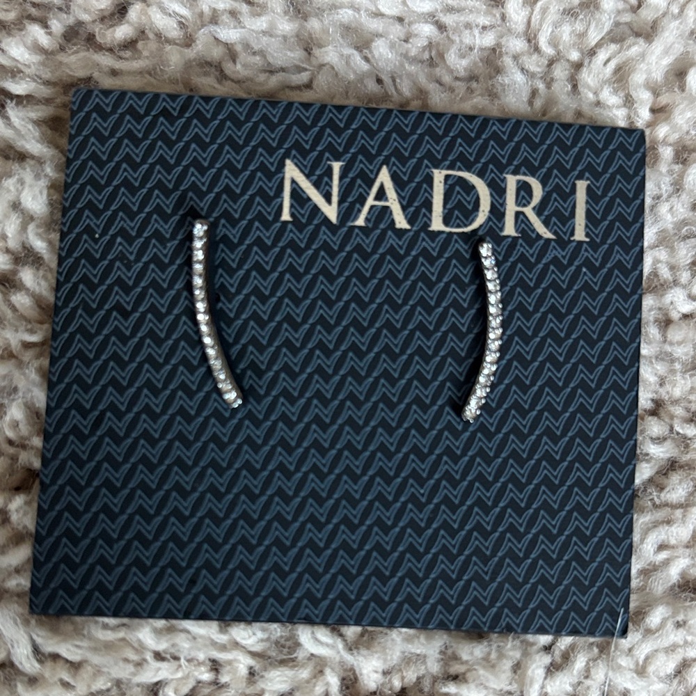 Nadri Silver Curved Climbing Earrings